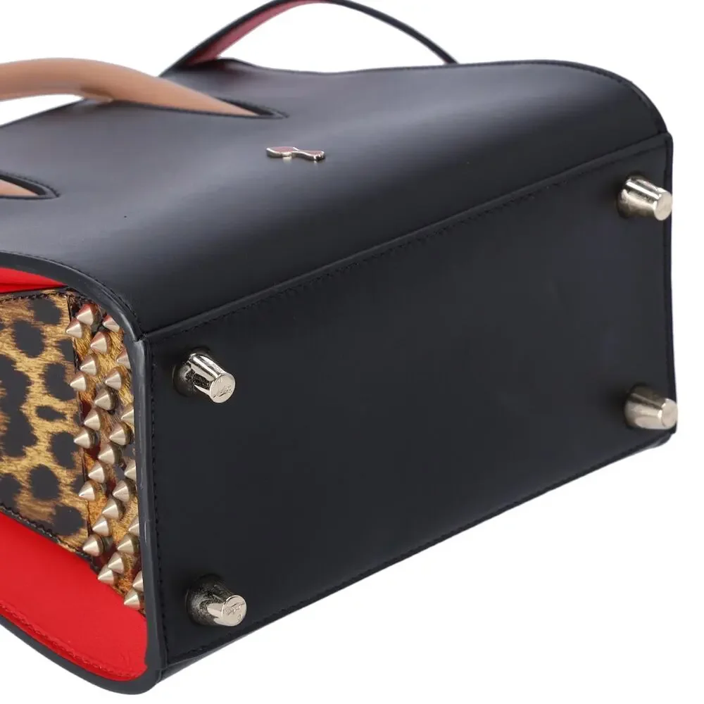 Christian Louboutin Paloma Small Handbag Black Beige Multi Leopard Leather - Picture 7 of 8